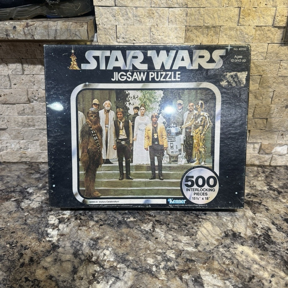VTG 1977 STAR WARS KENNWER JIGSAW PUZZLE THE CAST SERIES 3 VICTORY CELEBRATION